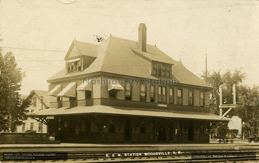 Postcard: Boston & Maine Station, Woodsville, New Hampshire